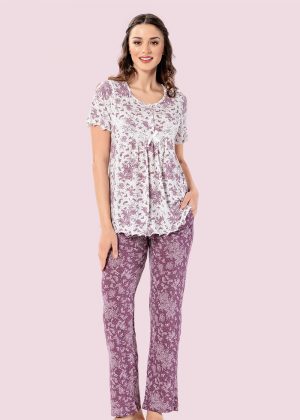 Alezne Patlı Desenli Pijama