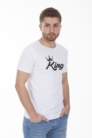Moda Clubu Beyaz King & Queen Çift Tişört