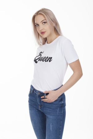 Moda Clubu Beyaz King & Queen Çift Tişört