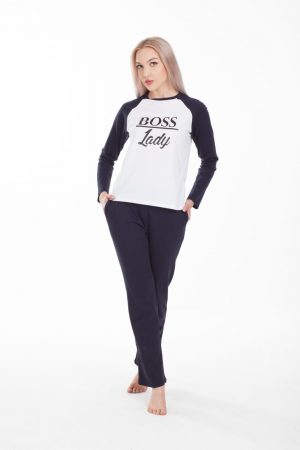 Moda Clubu Boss Man & Lady Çift Pamuklu Pijama Takımı