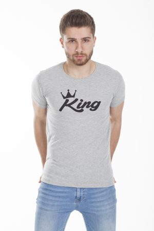 Moda Clubu Gri King & Queen Çift Tişört