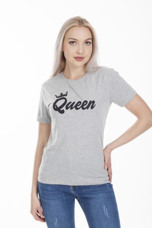 Moda Clubu Gri King & Queen Çift Tişört