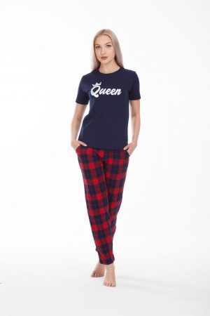 Moda Clubu Kırmızı Lacivert King & Queen Çift Pijama Takımı