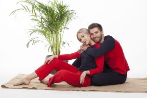 Moda Clubu Kırmızı Lacivert Çift Pijama Takımı