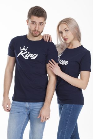 Moda Clubu Lacivert King & Queen Çift Tişört
