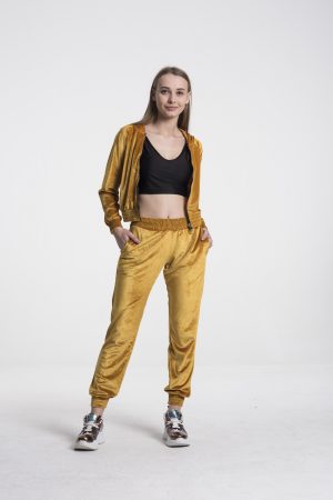 Moda Clubu Sarı Kadife Eşofman Takımı