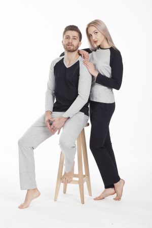 Moda Clubu Siyah Giri Çift Pijama Takımı