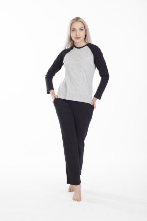 Moda Clubu Siyah Giri Çift Pijama Takımı