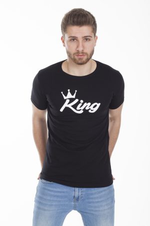 Moda Clubu Siyah King & Queen Çift Tişört