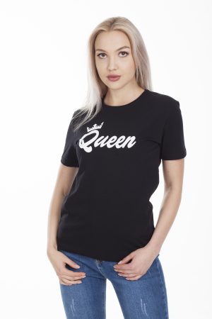 Moda Clubu Siyah King & Queen Çift Tişört