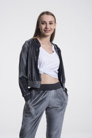 Moda Clubu Gri Kadife Eşofman Takımı