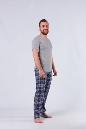 Moda Clubu Gri Ekoseli Erkek Pijama Takımı