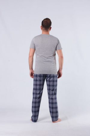 Moda Clubu Gri Ekoseli Erkek Pijama Takımı