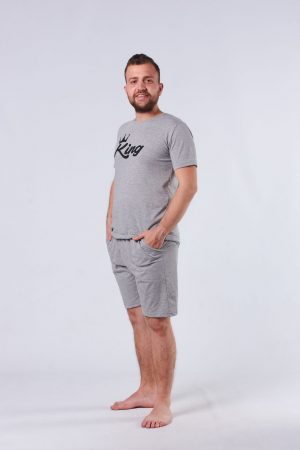 Moda Clubu King Gri Tişört & Şortlu Erkek Pijama Takımı