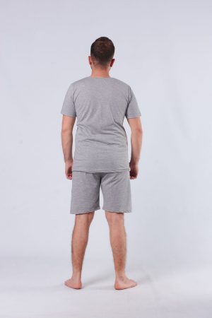 Moda Clubu King Gri Tişört & Şortlu Erkek Pijama Takımı