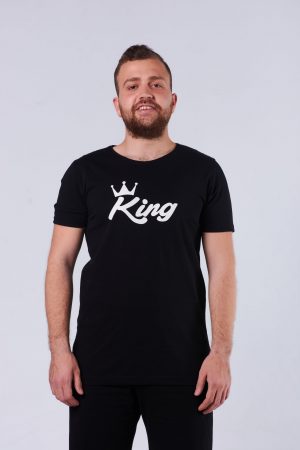 Moda Clubu King Siyah Tişört & Şortlu Erkek Pijama Takımı