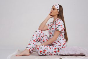 Moda Clubu Liyana Kiraz Penye Uzun Pijama Takımı