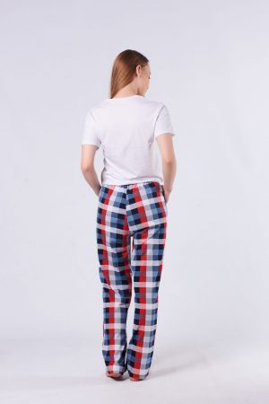 Moda Clubu Queen Beyaz Ekoseli Bayan Pijama Takımı