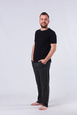 Moda Clubu Siyah-Füme Penye Erkek Pijama Takımı