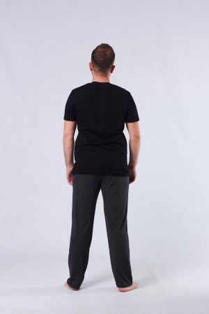 Moda Clubu Siyah-Füme Penye Erkek Pijama Takımı