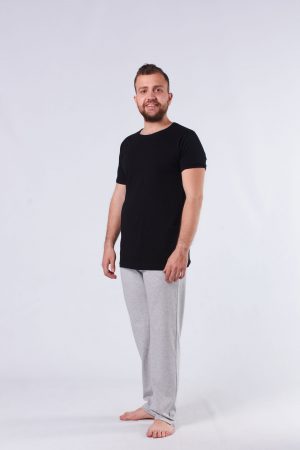 Moda Clubu Siyah-Gri Penye Erkek Pijama Takımı