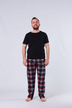 Moda Clubu Siyah-Kırmızı Ekoseli Erkek Pijama Takımı