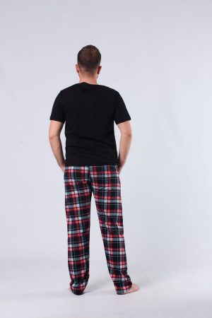 Moda Clubu Siyah-Kırmızı Ekoseli Erkek Pijama Takımı
