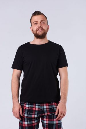 Moda Clubu Siyah-Kırmızı Ekoseli Erkek Pijama Takımı