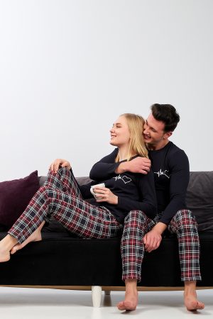 Moda Clubu İskoç Desen Ekose Çift Pijama Takımı