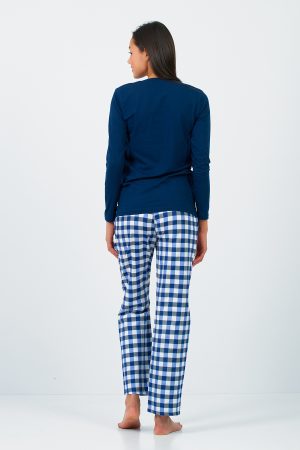 Moda Clubu Ekose Kadın Pijama Takımı Terlik Hediyeli (Bosslady)