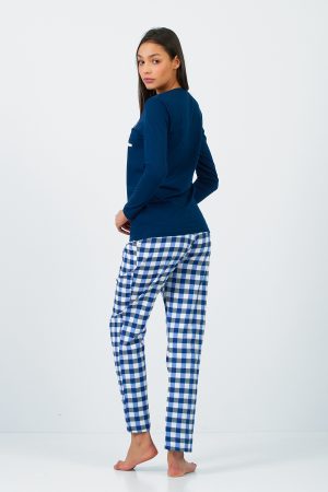 Moda Clubu Ekose Kadın Pijama Takımı Terlik Hediyeli (Bosslady)