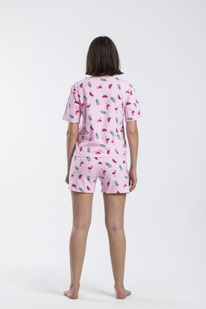 Moda Clubu Şortlu Pijama Takımı - Flamingo Desenli