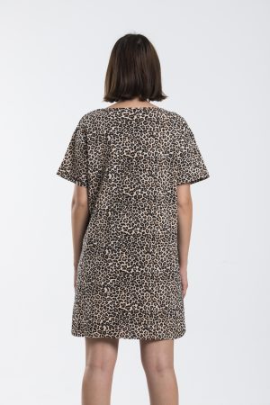 Moda Clubu Mini Leopar Desen Gecelik